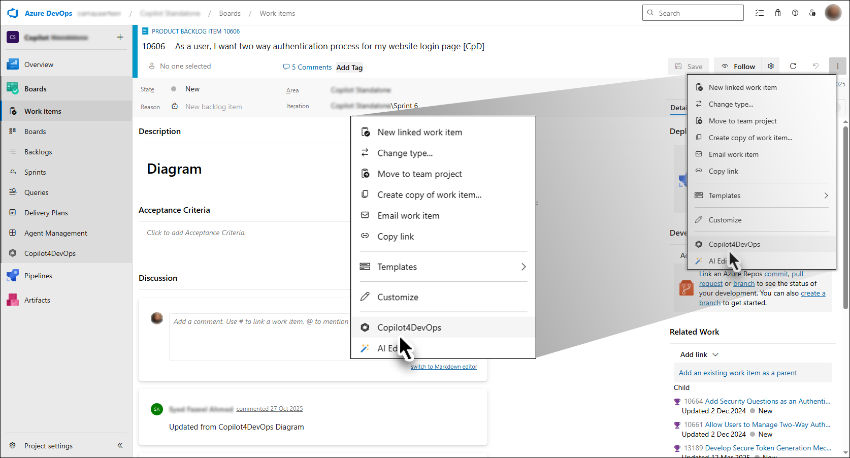 Wor Item Context Menu