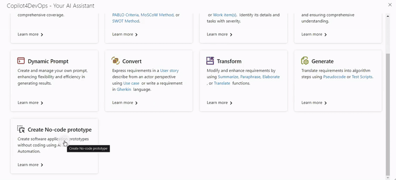 No Code Prototype Generation