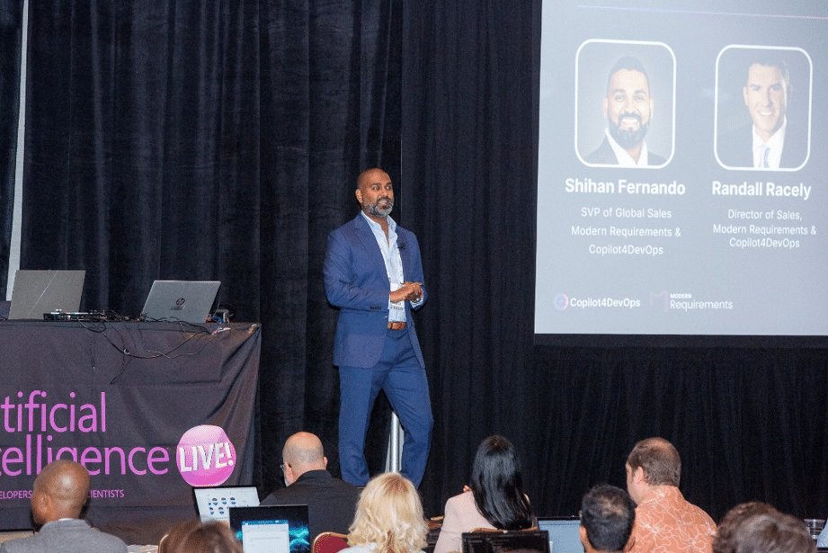 Shihan Fernando Presenting Copilot4DevOps at Live 360! orlando